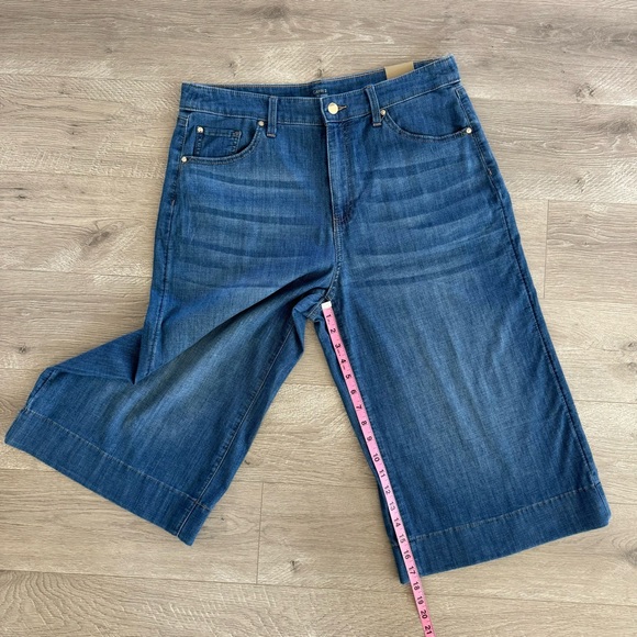 Chicos Lightweight Denim Wide Leg Culotte Crop Capri Jeans Size 2 US Large/12 - Picture 11 of 14